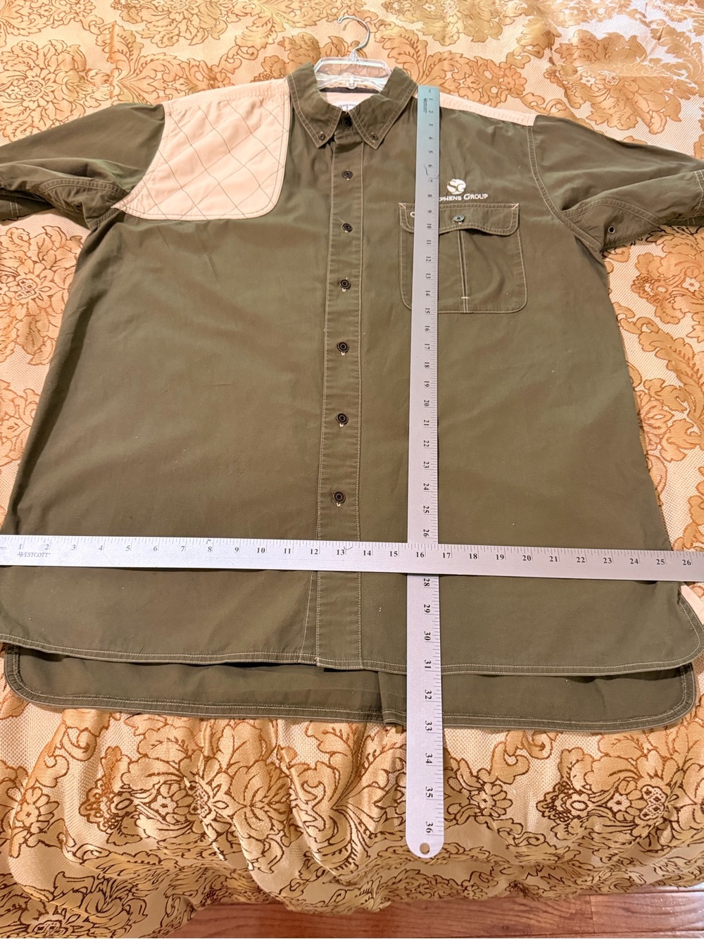GameGuard Short Sleeve Padded Recoil Shooting Shirt, Button, Olive & Tan, Sz XL - Picture 13 of 13